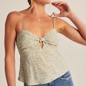 Floral Green Abercrombie Tank — S